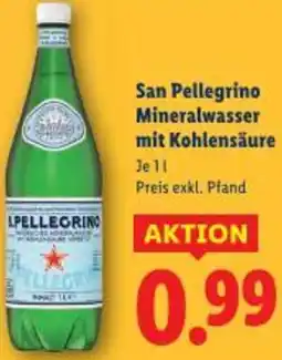 Lidl San Pellegrino Mineralwasser mit Kohlensäure Angebot