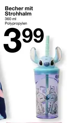 Zeeman Becher mit Strohhalm Angebot