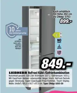 Red Zac Liebherr nofrost kühl-/gefrierkombination Angebot