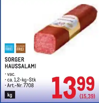 Metro Sorger haussalami Angebot