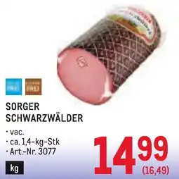 Metro Sorger schwarzwälder Angebot