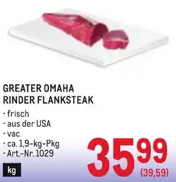 Metro Greater omaha rinder flanksteak Angebot