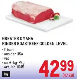 Metro Greater omaha rinder roastbeef golden level Angebot