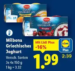 Lidl Milbona Griechisches Joghurt Angebot