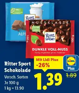 Lidl Ritter Sport Schokolade Angebot