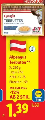 Lidl Alpengut Teebutter Angebot