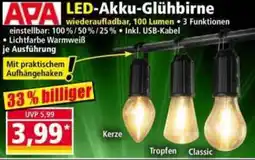 Norma LED-Akku-Glühbirne Angebot