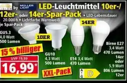 Norma LED-Leuchtmittel 10er-/ 12er- oder 14er-Spar-Pack LED-Lebensdauer Angebot
