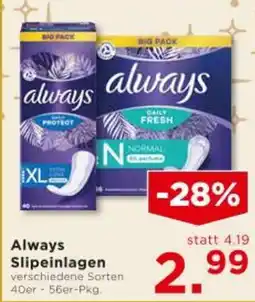 Unimarkt Always slipeinlagen Angebot