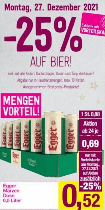 Sutterlüty Egger Märzen Dose 0,5 Liter Angebot