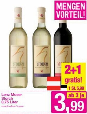 Sutterlüty Lenz Moser Storch 0,75 Liter Angebot