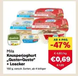 MPreis Mila Knusperjoghurt „Gusto+Gusto“ + Loacker Angebot