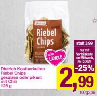 Sutterlüty Dietrich Kostbarkeiten Riebel Chips Gesalzen Oder Pikant Mit Chili 125g Angebot