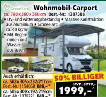 Norma Wohnmobil-Carport Angebot
