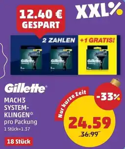 PENNY Gillette MACH3 SYSTEM- KLINGEN Angebot
