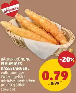 PENNY Bäckerkrönung flaumiges käsestangerl Angebot