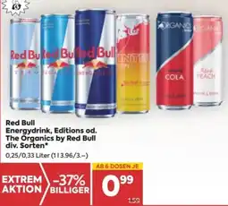 Billa Red Buked Buled Bull Energydrink, Editions od. The Organics by Red Bull div. Sorten Angebot