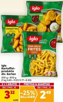 Billa Iglo Kartoffel- produkte div. Sorten Angebot