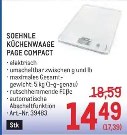Metro SOEHNLE KÜCHENWAAGE PAGE COMPACT Angebot