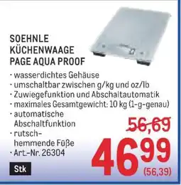 Metro SOEHNLE KÜCHENWAAGE PAGE AQUA PROOF Angebot