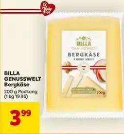 Billa Billa genusswelt bergkäse Angebot