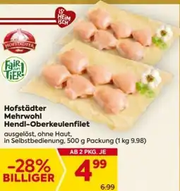 Billa Hofstädter Mehrwohl Hendl Oberkeulenfilet Angebot