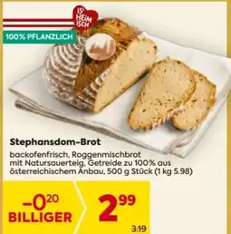 Billa Stephansdom Brot Angebot