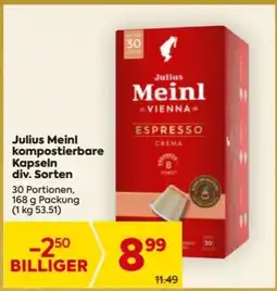 Billa Julius Meinl kompostierbare Kapseln Angebot