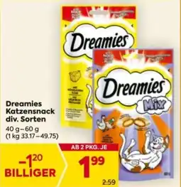 Billa Dreamies Katzensnack Angebot