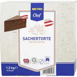 Metro Sachertorte, Preisangabe ohne MwSt. (Preis inkl. MwSt. 32,99 €), METRO Angebot
