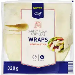 Metro Tortilla Wraps, Preisangabe ohne MwSt. (Preis inkl. MwSt. 2,59 €), METRO Angebot