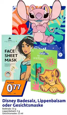 Action Disney Badesalz, Lippenbalsam oder Gesichtsmaske Angebot