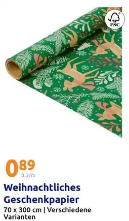 Action Weihnachtliches Geschenkpapier Angebot