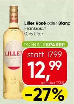 Spar Lillet Rosé oder Blanc Angebot