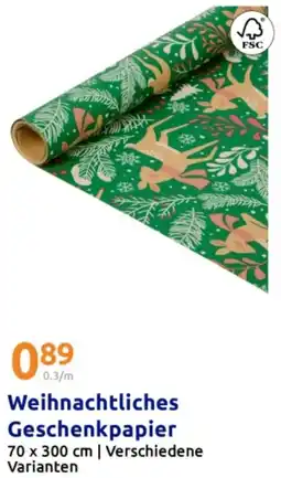 Action Weihnachtliches Geschenkpapier Angebot