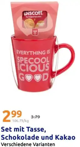 Action Set mit Tasse, Schokolade und Kakao Angebot
