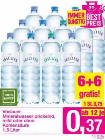 Sutterlüty Vöslauer Mineralwasser Prickelnd, Mild Oder Ohne Kohlensäure 1,5 Liter Angebot