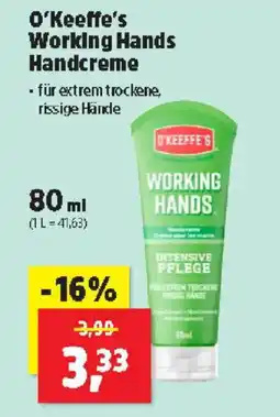 Thomas Philipps O'Keeffe's Working Hands Handcreme Angebot