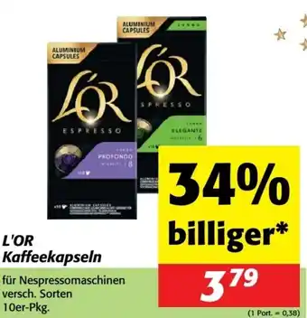 Nah&Frisch L'OR Kaffeekapseln Angebot