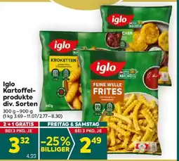 Billa Iglo Kartoffel- produkte Angebot