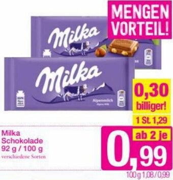 Sutterlüty Milka Schokolade 92/100g Angebot