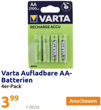 Action Varta Aufladbare AA-Batterien Angebot