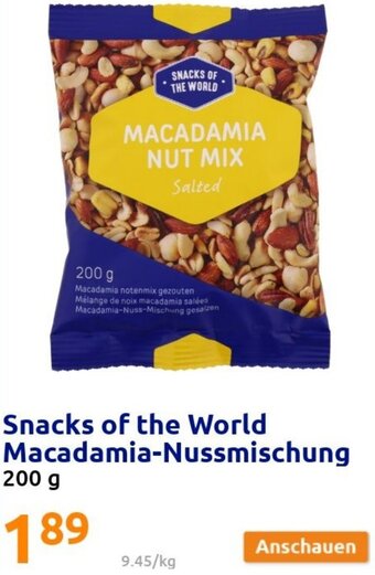 Action Snacks Of The World Macadamia-Nussmischung 200g Angebot