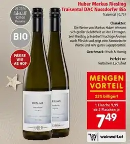 Interspar Huber Markus Riesling Traisental DAC Nussdorfer Bio Angebot