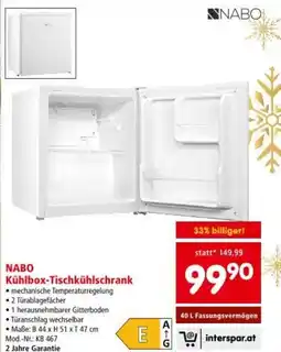 Interspar NABO Kühlbox-Tischkühlschrank Angebot