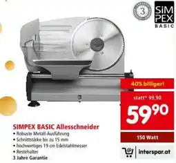Interspar SIMPEX BASIC Allesschneider Angebot