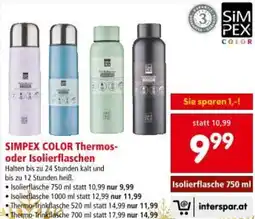 Interspar SIMPEX COLOR Thermos- oder Isolierflaschen Angebot