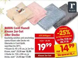 Interspar RUBIN Cord Flanell Kissen 2er-Set Angebot