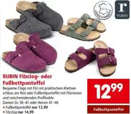 Interspar RUBIN Filzclog- oder Fußbettpantoffel Angebot