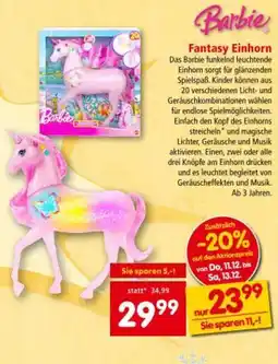 Interspar Barbie Fantasy Einhorn Angebot